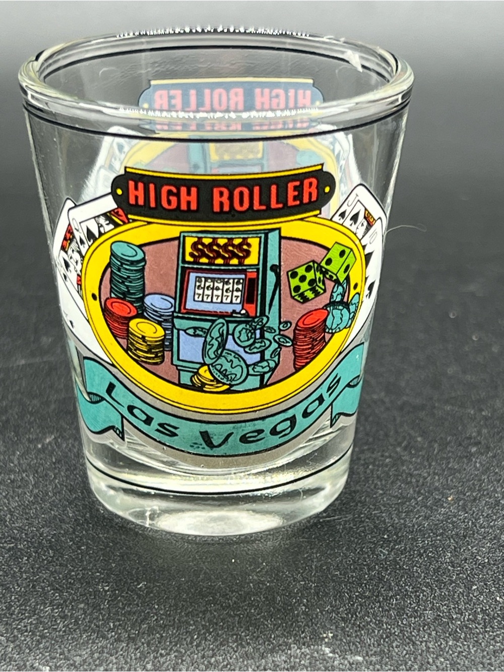 Vintage Las Vegas Souvenir Shot Glass Retro Barware Collectible